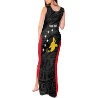 Personalised PNG Sandaun Province Tank Maxi Dress Bird of Paradise Tattoo Flag Motif LT9 - Polynesian Pride