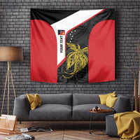Personalised PNG Sandaun Province Tapestry Bird of Paradise Tattoo Flag Motif LT9 Red - Polynesian Pride
