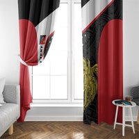 Personalised PNG Sandaun Province Window Curtain Bird of Paradise Tattoo Flag Motif LT9 - Polynesian Pride