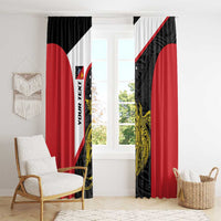 Personalised PNG Sandaun Province Window Curtain Bird of Paradise Tattoo Flag Motif LT9 - Polynesian Pride