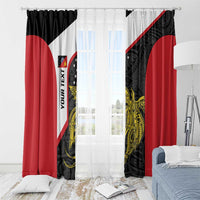 Personalised PNG Sandaun Province Window Curtain Bird of Paradise Tattoo Flag Motif LT9 - Polynesian Pride
