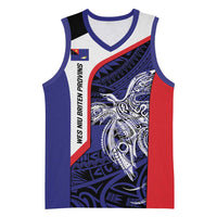Personalised PNG West New Britain Province Basketball Jersey Bird of Paradise Tattoo Flag Motif LT9 Unisex Blue - Polynesian Pride