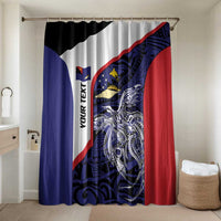 Personalised PNG West New Britain Province Bathroom Set Bird of Paradise Tattoo Flag Motif LT9 Shower Curtain Only Blue - Polynesian Pride