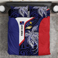 Personalised PNG West New Britain Province Bedding Set Bird of Paradise Tattoo Flag Motif LT9 Blue - Polynesian Pride