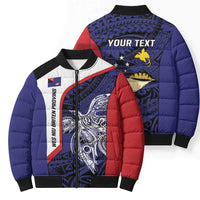 Personalised PNG West New Britain Province Bomber Puffer Jacket Bird of Paradise Tattoo Flag Motif LT9 - Polynesian Pride