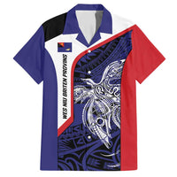 Personalised PNG West New Britain Province Family Matching Summer Maxi Dress and Hawaiian Shirt Bird of Paradise Tattoo Flag Motif LT9 Dad's Shirt - Short Sleeve Blue - Polynesian Pride