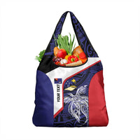 Personalised PNG West New Britain Province Grocery Bag Bird of Paradise Tattoo Flag Motif LT9 1-pack One Size Blue - Polynesian Pride