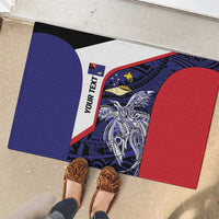 Personalised PNG West New Britain Province Rubber Doormat Bird of Paradise Tattoo Flag Motif LT9 - Polynesian Pride