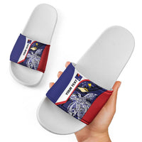 Personalised PNG West New Britain Province Slide Sandals Bird of Paradise Tattoo Flag Motif LT9 - Polynesian Pride