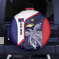Personalised PNG West New Britain Province Spare Tire Cover Bird of Paradise Tattoo Flag Motif LT9 No hole Blue - Polynesian Pride