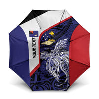 Personalised PNG West New Britain Province Umbrella Bird of Paradise Tattoo Flag Motif LT9 One Size Folded 11.42 inch Opened Diameter 37.4 inch Blue - Polynesian Pride
