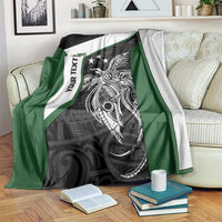 Personalised PNG Western Highlands Province Blanket Bird of Paradise Tattoo Flag Motif LT9 Green - Polynesian Pride