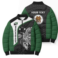 Personalised PNG Western Highlands Province Bomber Puffer Jacket Bird of Paradise Tattoo Flag Motif LT9 - Polynesian Pride