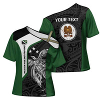 Personalised PNG Western Highlands Province Cross Shoulder Shirt Bird of Paradise Tattoo Flag Motif LT9 - Polynesian Pride