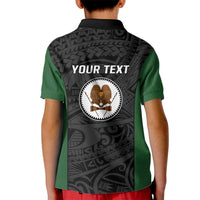 Personalised PNG Western Highlands Province Kid Polo Shirt Bird of Paradise Tattoo Flag Motif LT9 - Polynesian Pride