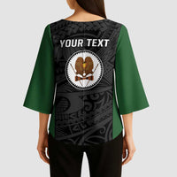 Personalised PNG Western Highlands Province Kimono Sleeve Blouse Bird of Paradise Tattoo Flag Motif LT9 - Polynesian Pride