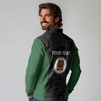 Personalised PNG Western Highlands Province Long Sleeve Polo Shirt Bird of Paradise Tattoo Flag Motif LT9 - Polynesian Pride