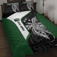 Personalised PNG Western Highlands Province Quilt Bed Set Bird of Paradise Tattoo Flag Motif LT9 Green - Polynesian Pride