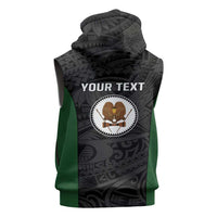 Personalised PNG Western Highlands Province Sleeveless Hoodie Bird of Paradise Tattoo Flag Motif LT9 - Polynesian Pride