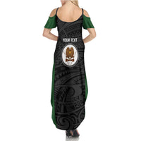 Personalised PNG Western Highlands Province Summer Maxi Dress Bird of Paradise Tattoo Flag Motif LT9 - Polynesian Pride