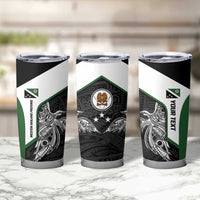 Personalised PNG Western Highlands Province Tumbler Cup Bird of Paradise Tattoo Flag Motif LT9 - Polynesian Pride