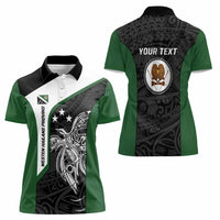 Personalised PNG Western Highlands Province Women Polo Shirt Bird of Paradise Tattoo Flag Motif LT9 - Polynesian Pride