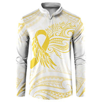 Be Bold Go Gold Polyneisan Ribbon Childhood Personalised Button Sweatshirt