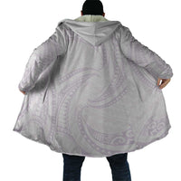 White Sunday Lotu Tamaiti Cloak Polynesian Wave Pastel Mauve - Polynesian Pride