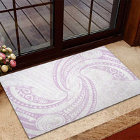 White Sunday Lotu Tamaiti Rubber Doormat Polynesian Wave Pastel Mauve - Polynesian Pride