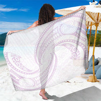 White Sunday Lotu Tamaiti Sarong Polynesian Wave Pastel Mauve - Polynesian Pride