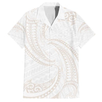 White Sunday Lotu Tamaiti Family Matching Puletasi and Hawaiian Shirt Polynesian Wave Pastel Nude LT9 Dad's Shirt - Short Sleeve Nude - Polynesian Pride