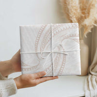 White Sunday Lotu Tamaiti Wrapping Paper Polynesian Wave Pastel Nude - Polynesian Pride