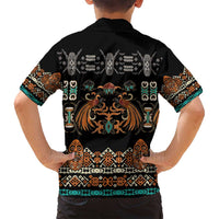Black Batik Papua-inspired Pattern Family Matching Long Sleeve Bodycon Dress and Hawaiian Shirt LT9 - Polynesian Pride