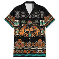 Black Batik Papua-inspired Pattern Family Matching Off The Shoulder Long Sleeve Dress and Hawaiian Shirt LT9 Dad's Shirt - Short Sleeve Black - Polynesian Pride