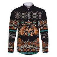 Black Batik Papua-inspired Pattern Family Matching Short Sleeve Bodycon Dress and Hawaiian Shirt LT9 Dad's Shirt - Long Sleeve Black - Polynesian Pride