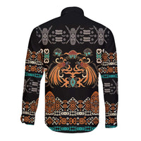 Black Batik Papua-inspired Pattern Long Sleeve Button Shirt - Polynesian Pride