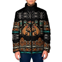 Black Batik Papua-inspired Pattern Padded Jacket - Polynesian Pride
