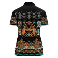 Black Batik Papua-inspired Pattern Women Polo Shirt - Polynesian Pride