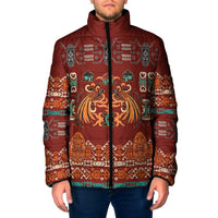 Oxblood Batik Papua-inspired Pattern Padded Jacket - Polynesian Pride