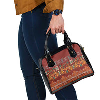 Oxblood Batik Papua-inspired Pattern Shoulder Handbag - Polynesian Pride