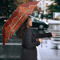 Oxblood Batik Papua-inspired Pattern Umbrella - Polynesian Pride