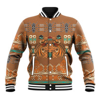 Terracotta Batik Papua-inspired Pattern Baseball Jacket - Polynesian Pride