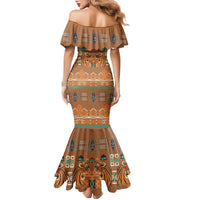 Terracotta Batik Papua-inspired Pattern Family Matching Mermaid Dress and Hawaiian Shirt LT9 - Polynesian Pride
