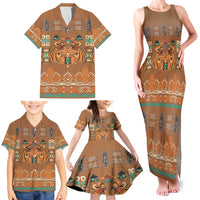 Terracotta Batik Papua-inspired Pattern Family Matching Tank Maxi Dress and Hawaiian Shirt LT9 - Polynesian Pride