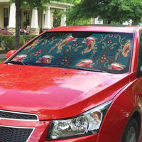 Dark Cyan Blue Bird of Batik Papua Auto Sun Shade Exotic Natural Wealth of Papua LT9 - Polynesian Pride