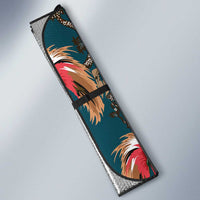 Dark Cyan Blue Bird of Batik Papua Auto Sun Shade Exotic Natural Wealth of Papua LT9 - Polynesian Pride