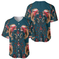 Dark Cyan Blue Bird of Batik Papua Baseball Jersey Exotic Natural Wealth of Papua LT9 - Polynesian Pride