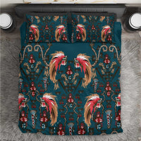 Dark Cyan Blue Bird of Batik Papua Bedding Set Exotic Natural Wealth of Papua LT9 Blue - Polynesian Pride