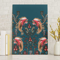 Dark Cyan Blue Bird of Batik Papua Canvas Wall Art Exotic Natural Wealth of Papua LT9 Without Frame Blue - Polynesian Pride