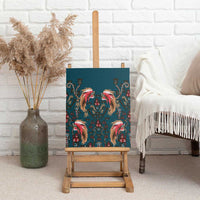 Dark Cyan Blue Bird of Batik Papua Canvas Wall Art Exotic Natural Wealth of Papua LT9 - Polynesian Pride